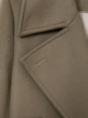Reiss Khaki Neave Atelier Wool Blend Longline Coat - Image 8 of 8