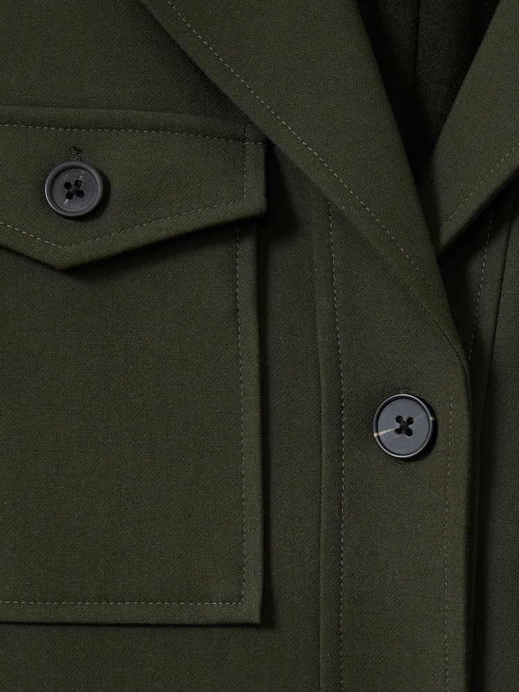 Reiss Dark Green Ray Belted Utility Jumpsuit - Image 5 of 5