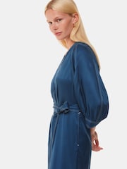 Whistles Blue Mabel Topstitch Jumpsuit - Image 4 of 5
