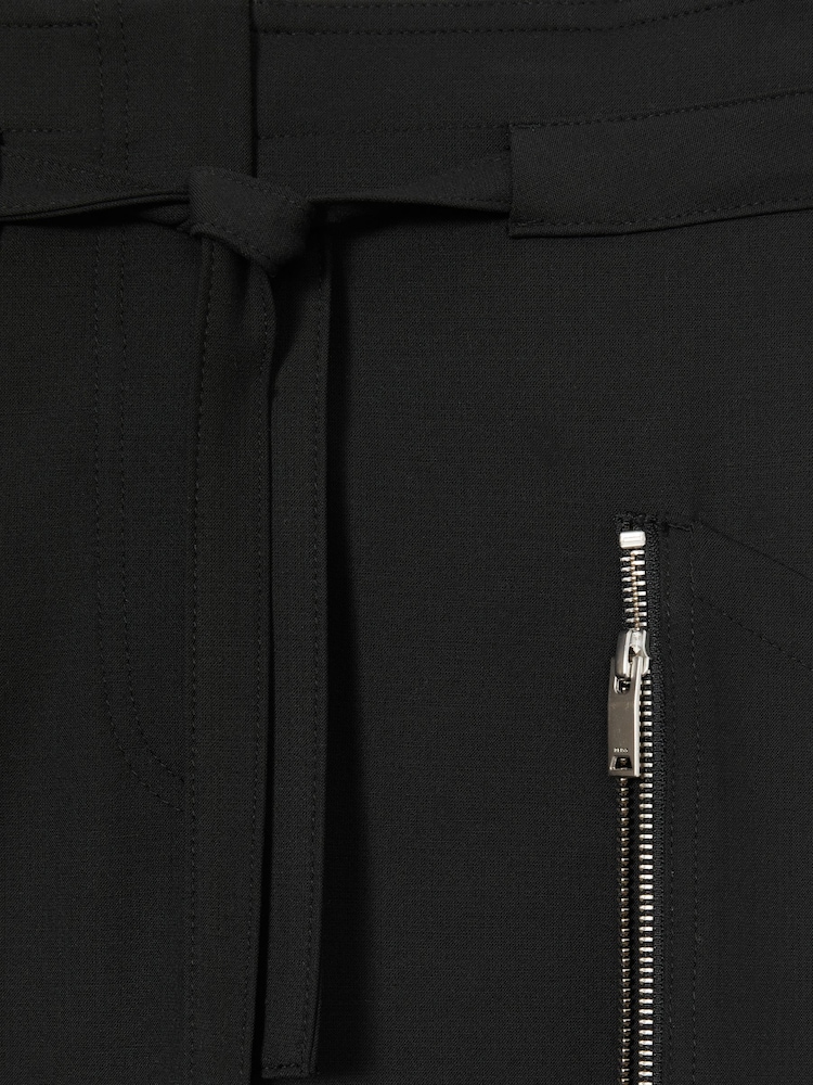 Reiss Black Louisa Atelier Zipped Crepe Trousers - Image 6 of 6 Reiss Black Louisa Atelier Zipped Crepe Trousers - Image 6 of 6