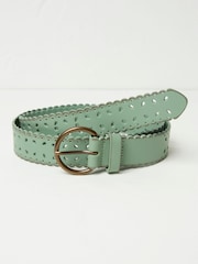 FatFace Green Haze Scalloped Jean Leather Belt - Image 1 of 2
