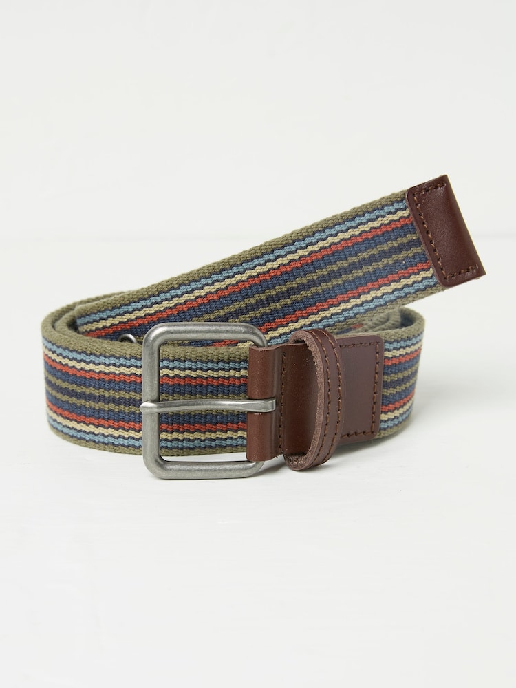 FatFace Khaki Green Rune Webbing Belt - Image 1 of 2