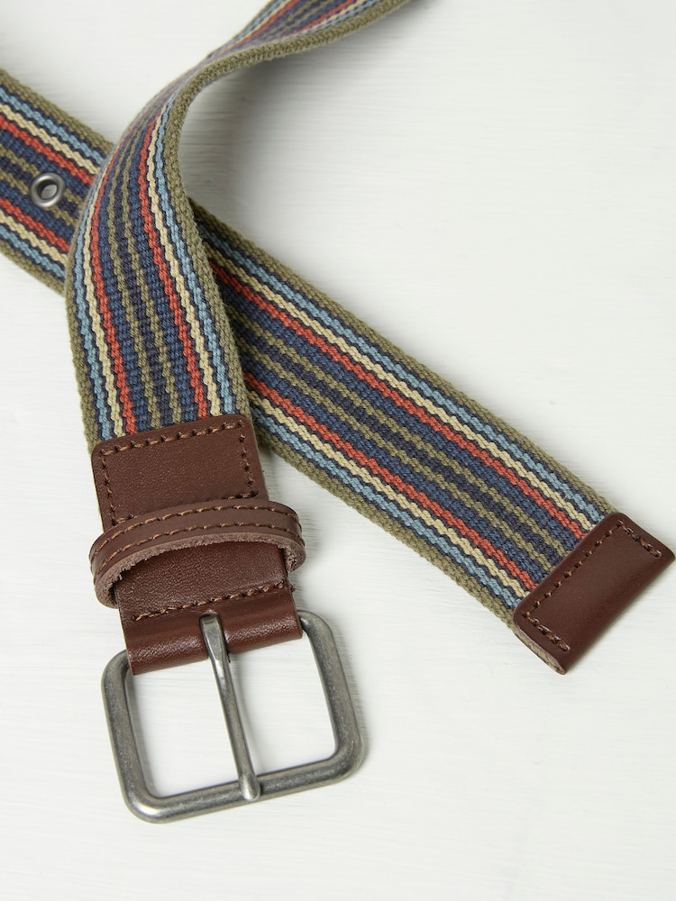 FatFace Khaki Green Rune Webbing Belt - Image 2 of 2