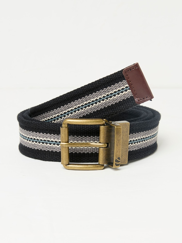 FatFace Washed Black Reversible Webbing Belt - Image 1 of 3