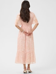 Kaffe Pink KALorinda V-Neck Tiered Maxi Dress - Image 3 of 8