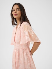 Kaffe Pink KALorinda V-Neck Tiered Maxi Dress - Image 4 of 8