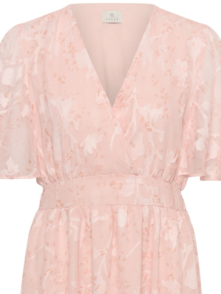 Kaffe Pink KALorinda V-Neck Tiered Maxi Dress - Image 8 of 8 Kaffe Pink KALorinda V-Neck Tiered Maxi Dress - Image 8 of 8