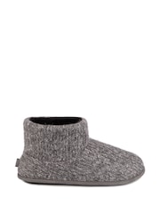 Totes Grey Mens Knitted Short Boot Slippers - Image 3 of 5