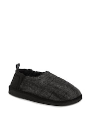 Totes Black Mens Quilted Slippers with Eva Sole - Image 2 of 5