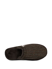 Totes Brown Mens Wool Mix Winter Mule Slippers - Image 5 of 5