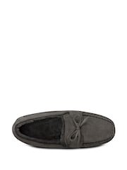 Totes Grey Mens Suedette Moccasin Slippers - Image 5 of 5