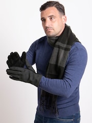 Totes Mens Wool Blend Winter Scarf and Thermal Lined Gloves - Imagen 1 de 4
