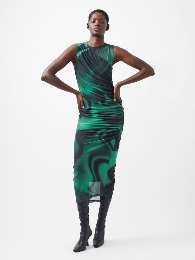 French Connection Green Tarissa Mesh Sleeveless Dress - Image 1 of 5 French Connection Green Tarissa Mesh Sleeveless Dress - Image 1 of 5