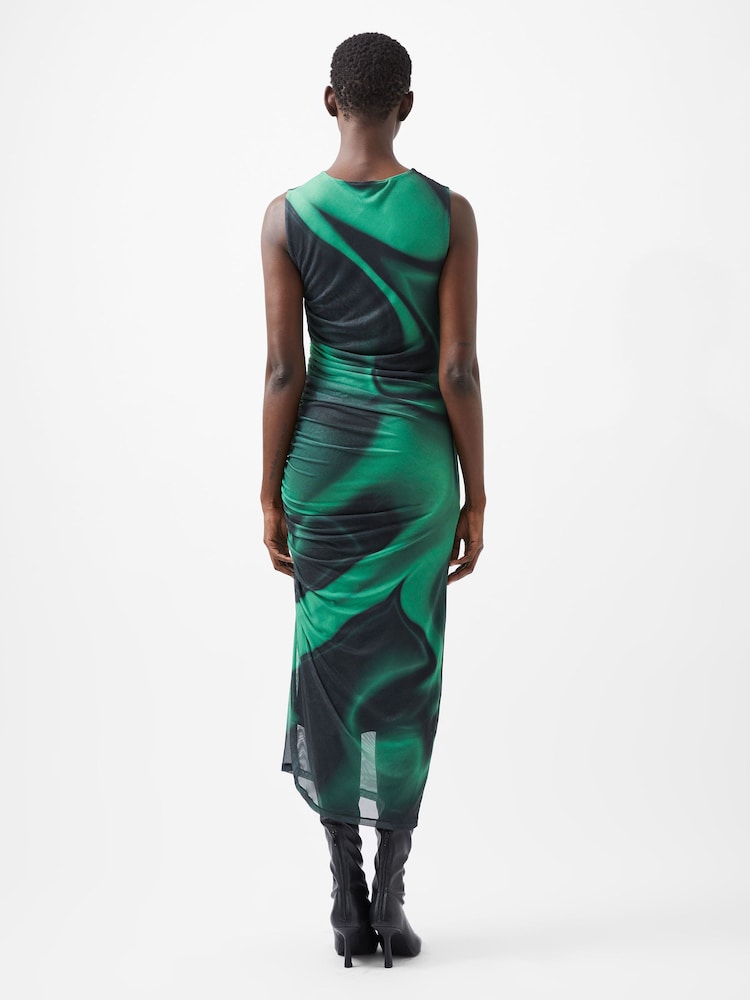 French Connection Green Tarissa Mesh Sleeveless Dress - Image 2 of 5 French Connection Green Tarissa Mesh Sleeveless Dress - Image 2 of 5