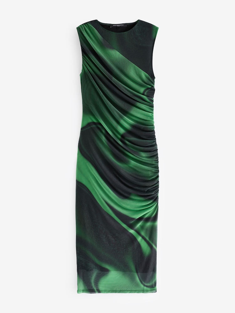 French Connection Green Tarissa Mesh Sleeveless Dress - Image 4 of 5