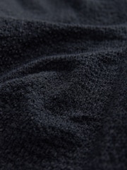 Navy Wide Leg Drawstring Textured Trousers - Image 6 of 6