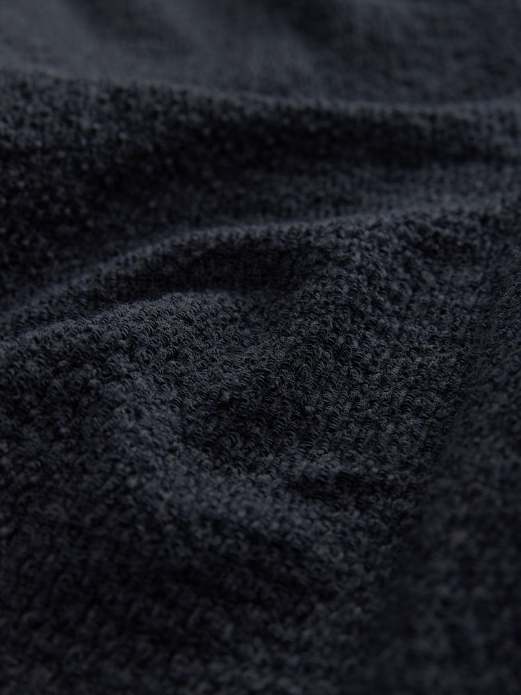 Navy Wide Leg Drawstring Textured Trousers - Image 6 of 6