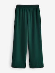 Green/White Piping Detail Crepe Wide Leg Trousers - Image 5 of 7