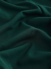 Green/White Piping Detail Crepe Wide Leg Trousers - Image 7 of 7