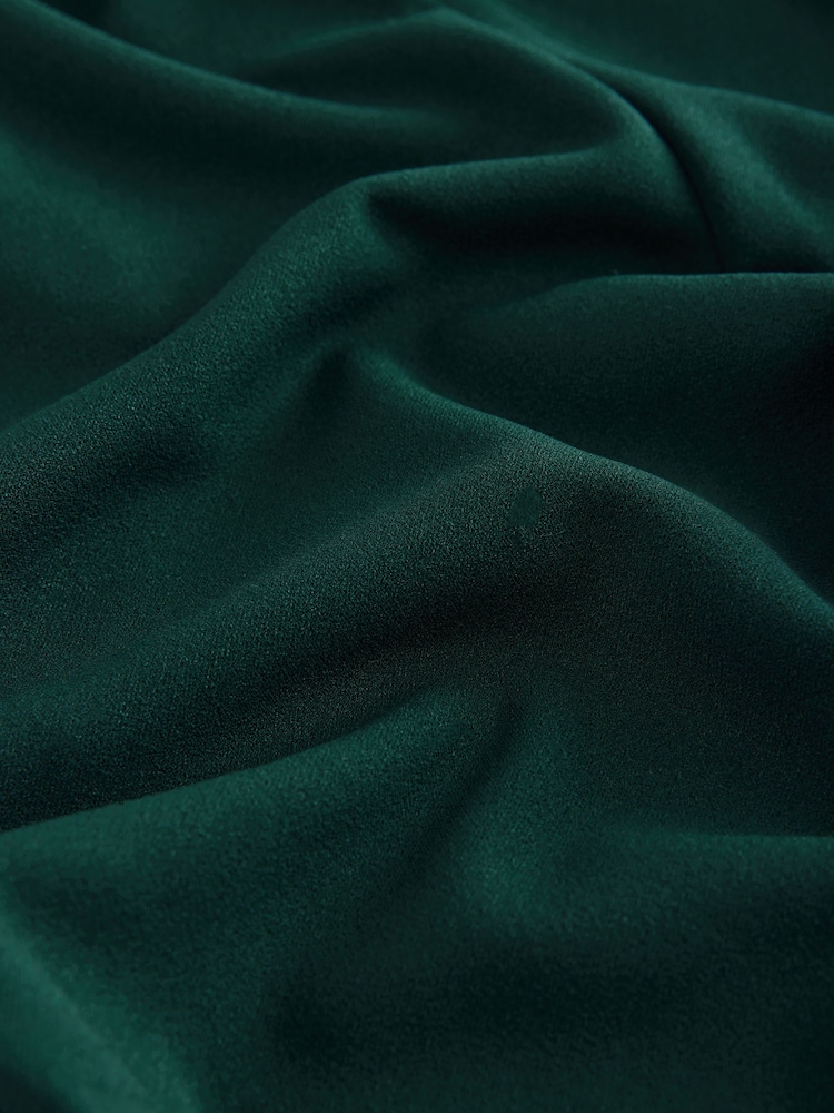 Green/White Piping Detail Crepe Wide Leg Trousers - Image 7 of 7