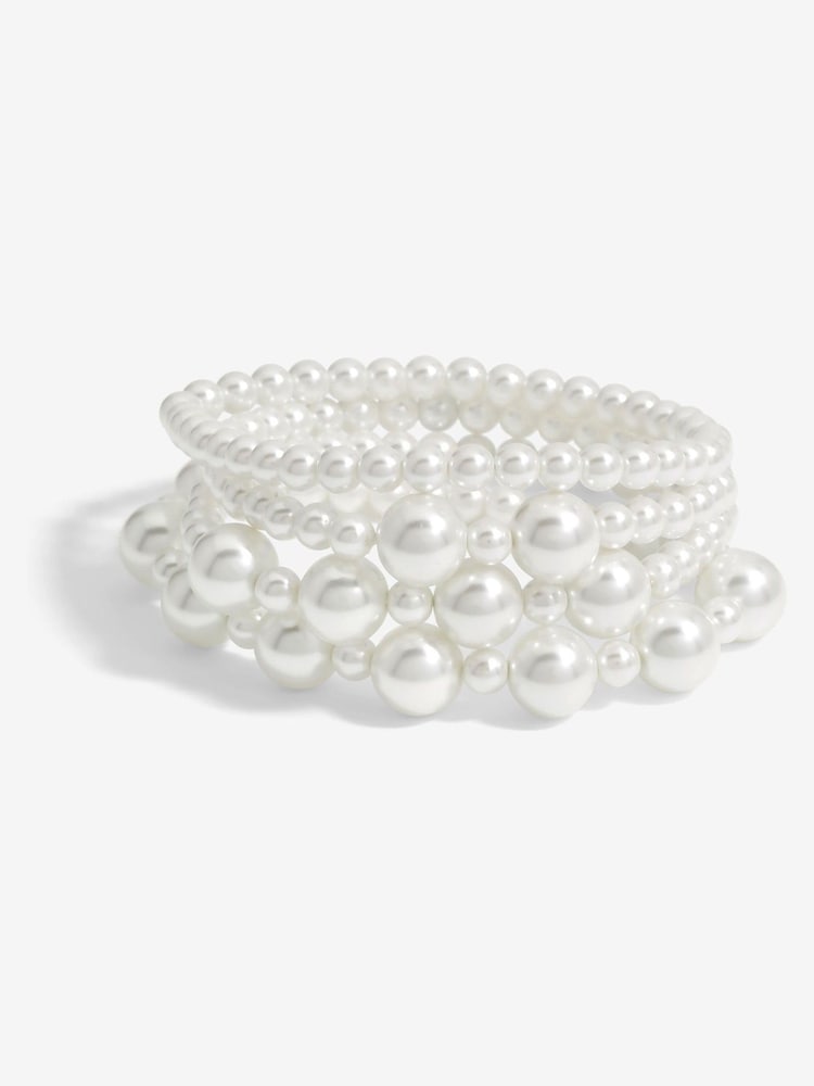 Mood Silver Tone Pearl Bracelet - Image 1 of 1 Mood Silver Tone Pearl Bracelet - Image 1 of 1