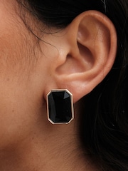 Mood Gold Tone Facet Statement Stud Earrings - Image 2 of 3