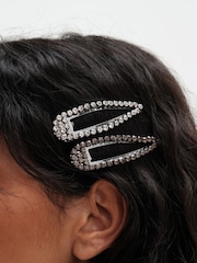 Mood Black Diamante Hair Clips - Image 2 of 3