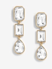 Mood Gold Tone Gold Facet Linear Drop Earrings - Image 4 of 7