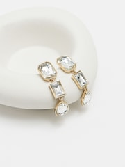 Mood Gold Tone Gold Facet Linear Drop Earrings - Image 7 of 7