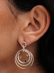 Mood Gold Tone Crystal Celestial Forward Facing Link Drop Earrings - Image 3 of 3