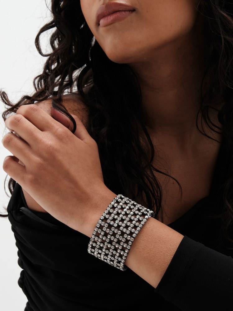 Mood Silver Tone Stretch Bracelet - Image 2 of 3