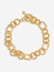 Mood Gold Tone Textured Chain T-Bar Bracelet - Image 3 of 3