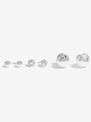 Mood Silver Tone Knot Dome Mixed Earrings - Image 1 of 4