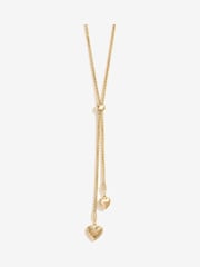 Mood Gold Tone Textured Heart Lariat Necklace - Image 1 of 3