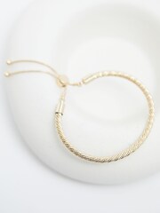 Mood Gold Tone Textured Cuff Toggle Bracelet - Image 2 of 3