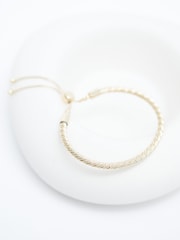Mood Gold Tone Textured Cuff Toggle Bracelet - Image 3 of 3