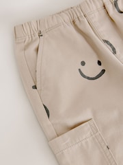 Neutral Smile Print Side Pocket 100% Cotton Pull On Trousers (3mths-7yrs) - Image 7 of 8