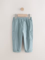 Soft Blue Side Pocket 100% Cotton Pull On Trousers (3mths-7yrs) - Image 2 of 4