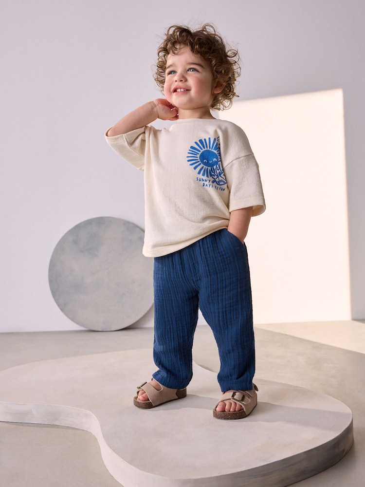 Marineblau/Blau gestreift - Weiche, strukturierte Hose aus 100 % Baumwolle (3Monate–7Jahre) - Bild 2 von 9 Marineblau/Blau gestreift - Weiche, strukturierte Hose aus 100 % Baumwolle (3Monate–7Jahre) - Bild 2 von 9