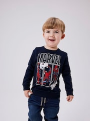Name It Blue Blue Spiderman Long Sleeve Sweatshirt - Image 1 of 4
