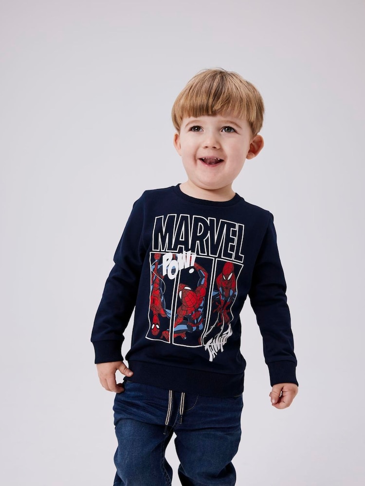 Name It Blue Blue Spiderman Long Sleeve Sweatshirt - Image 1 of 4 Name It Blue Blue Spiderman Long Sleeve Sweatshirt - Image 1 of 4