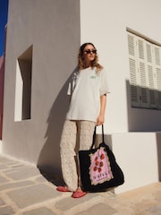 Black Tomato Napoli 100% Cotton Lightweight Shopper Bag - Image 2 of 8