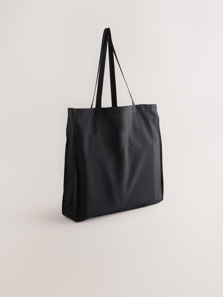 Black Tomato Napoli 100% Cotton Lightweight Shopper Bag - Image 5 of 8