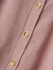 Name It Pink Long Sleeve Frill Metalised Fibre Glitter Cardigan - Image 3 of 3