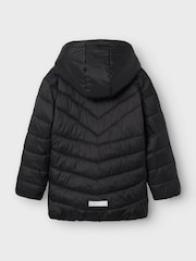 Name It Black Girls Padded Hooded Jacket - Image 3 of 4