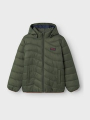 Name It Green Boys Padded Hooded Jacket - Image 1 of 4