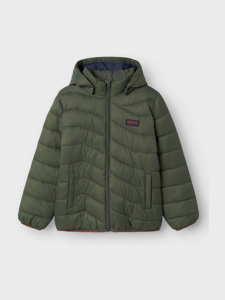 Name It Green Boys Padded Hooded Jacket - Image 1 of 4