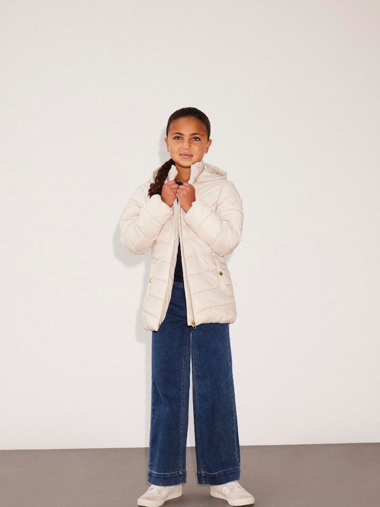 Name It Cream Girls Padded Hooded Jacket - Image 2 of 5