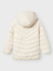 Name It Cream Girls Padded Hooded Jacket - Image 4 of 5
