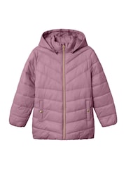 Name It Purple Girls Padded Hooded Jacket - Image 1 of 4